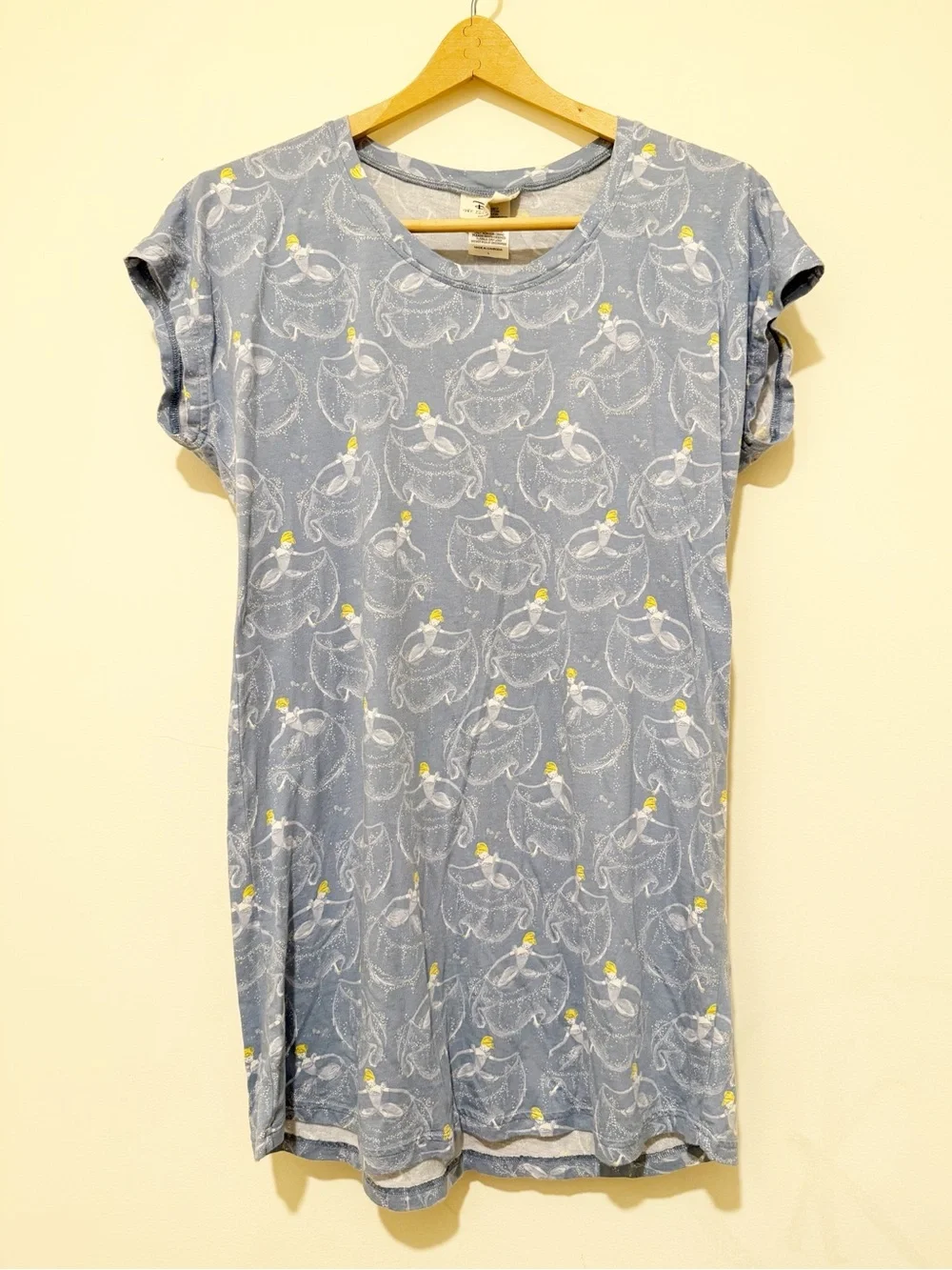Cinderella Disney Light Blue Short Sleeve Novelty Tee Dress with Print